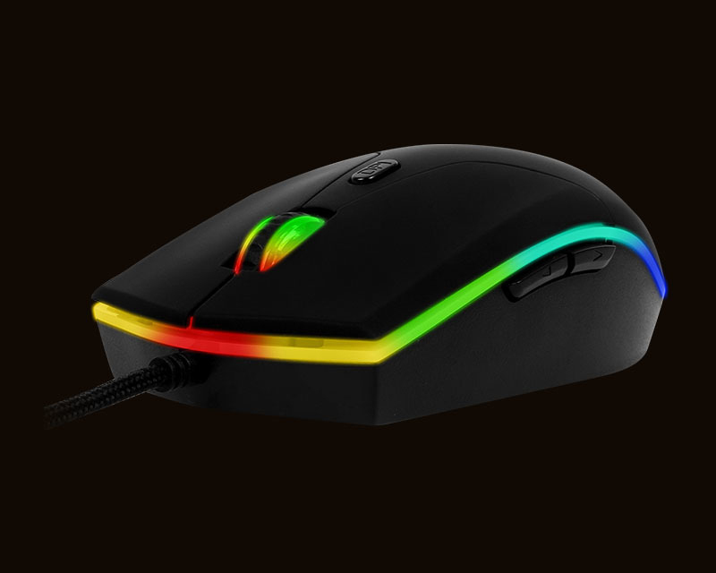Meetion GM21 RGB Polychrome Optical Gaming Mouse, Black