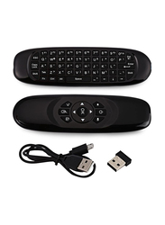 TK668 3-In-1 2.4GHz Air Wireless Mouse Full QWERTY English Keyboard, with TV Remote Control Function, Black