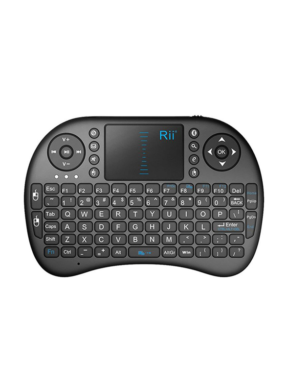 Rii I8 Mini 2.4GHz Wireless RC English Keyboard with Touch Pad, Black