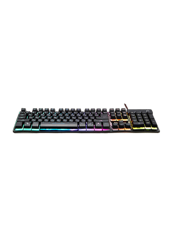 Meetion K9300 USB Rainbow Backlit Wired English Gaming Keyboard, Black