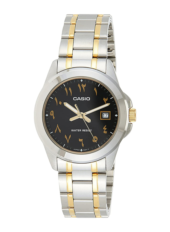 

Casio Analog Watch for Men with Stainless Steel Band, Water Resistant, MTP-1215SG-1B3DF, Gold/Silver-Black