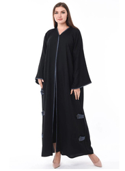 Moistreet Long Sleeve Abaya, Medium, Black