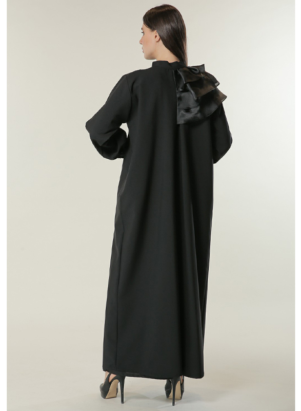 Moistreet Long Sleeve Princess Abaya, Small, Black