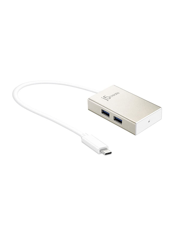 

j5create 4-Port USB Type-C Hub Adapter, JCH343, Silver