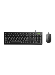 Rapoo X120Pro Wired English & Arabic Keyboard and Mouse, Black
