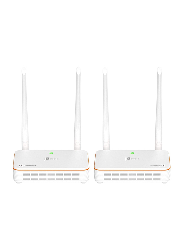 

j5create Wireless Display HDMI Extender Transmitter and Receiver Kit, 2-Piece, JVAW53, White