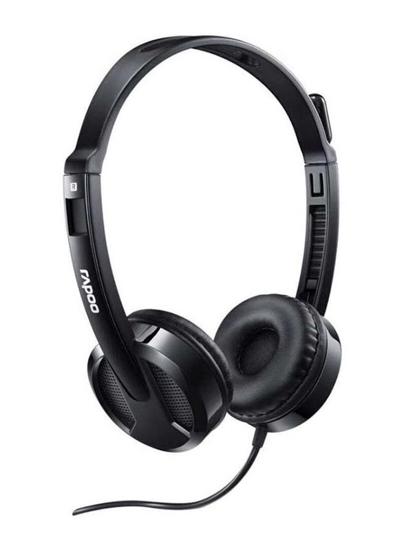 

Rapoo H100 Plus 3.5mm Jack Over-Ear Stereo Headset with Splitter, Black