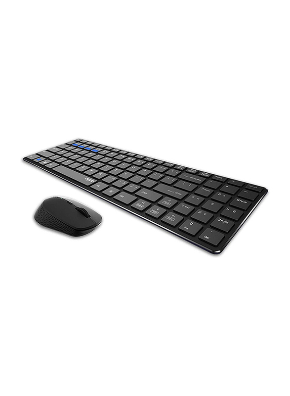 

Rapoo 9300M Multimode Ultraslim Wireless Arabic Keyboard and Mouse, Black