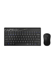 Rapoo 8000M Mini Multimode Wireless Arabic Keyboard and Mouse, Black