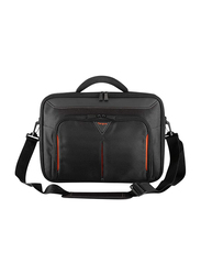 Targus Classic 14-inch Premium Protective Clamshell Messenger Laptop Bag with Handles, Black/Red