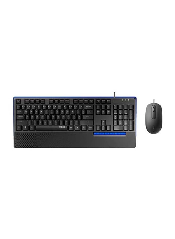 

Rapoo NX2000 Wired English & Arabic Keyboard and Mouse, Black