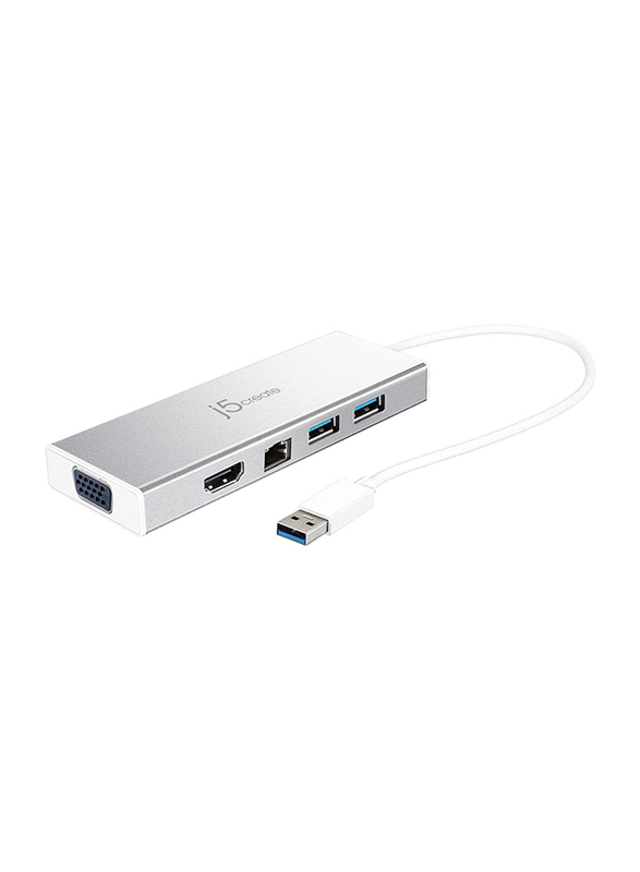 

j5create USB 3.0 Mini Docking Station, JUD380, Silver