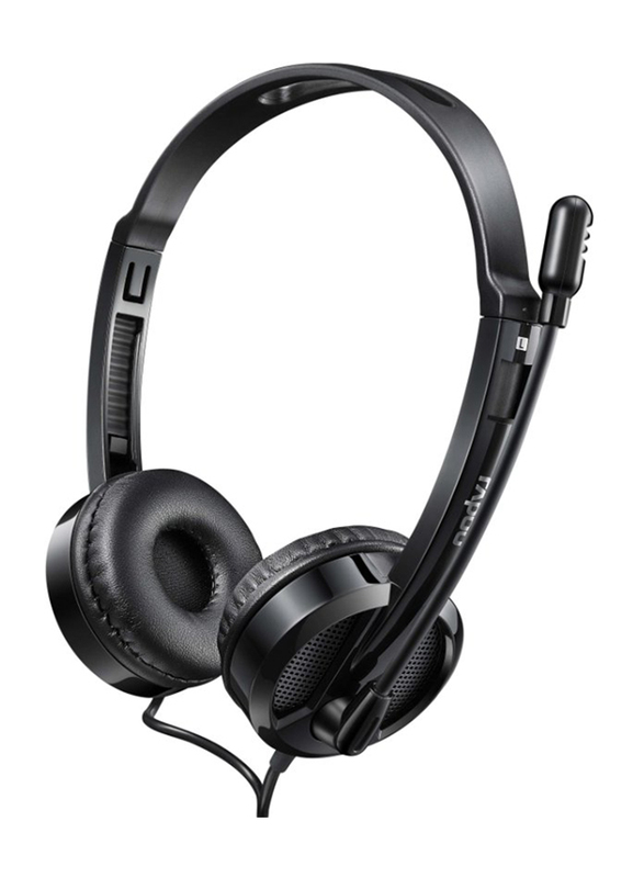 

Rapoo H100 3.5mm Jack Over-Ear Stereo Headset with Splitter, Black