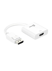 J5create HDMI Adapter, Display Port Male to HDMI for Apple/iMac/MacBook, White