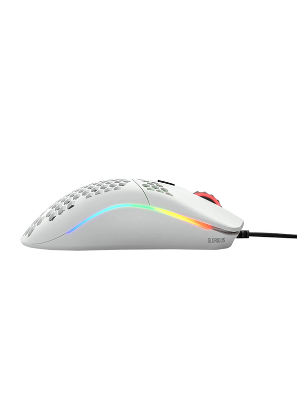 Glorious Model O Minus Wired Optical Gaming Mouse, Matte White