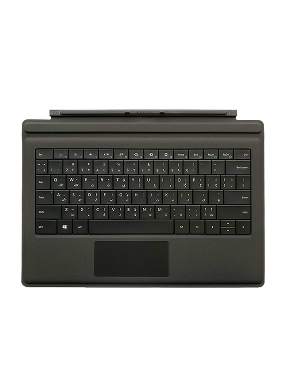 Microsoft Surface Pro Type Cover Wired English/Arabic Keyboard with Trackpad and Accelerometer Sensor, Black