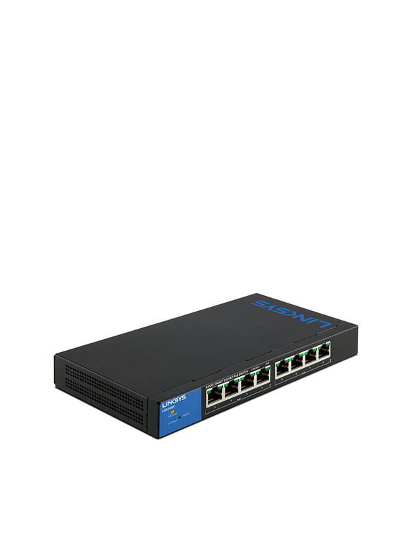 Linksys LGS308P 8Port Gigabit (8-Poe+ & Smart) Switch, Black