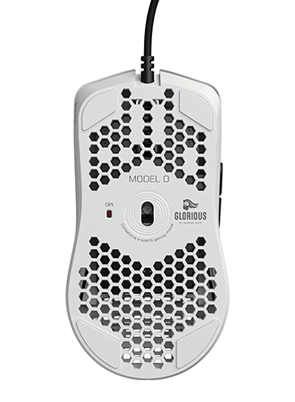 Glorious Model O Minus Wired Optical Gaming Mouse, Matte White