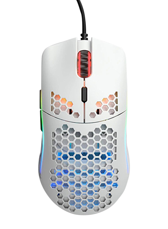 Glorious Model O Minus Wired Optical Gaming Mouse, Matte White