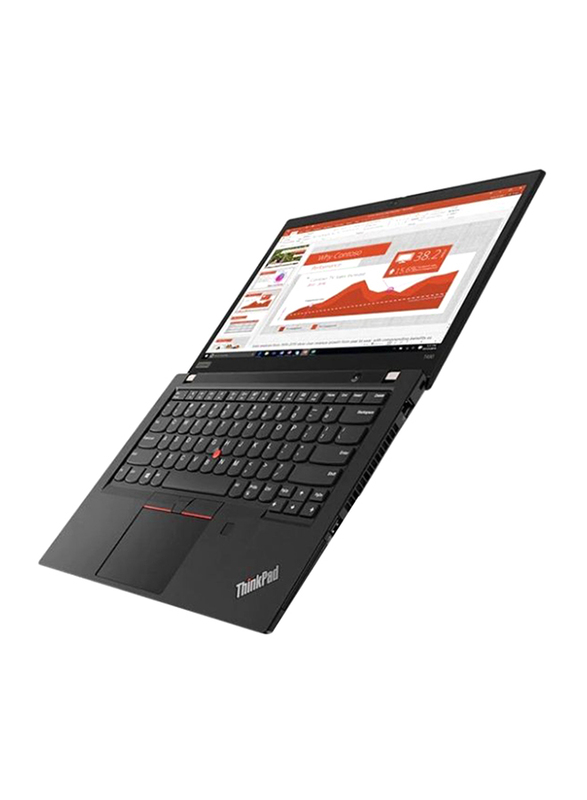 Lenovo Thinkpad T490, 14" FHD IPS, Intel Core i7-8565U 8th Gen, 512GB SSD PCIe, 16GB RAM, Intel HD Graphics 620, Backlit Arabic Keyboard with Fingerprint Reader, Win10Pro 64-Bit, Black