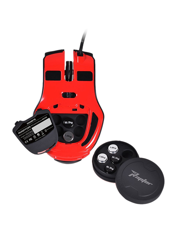 Gigabyte Raptor Force M63 Wired Optical FPS Gaming Mouse, Black