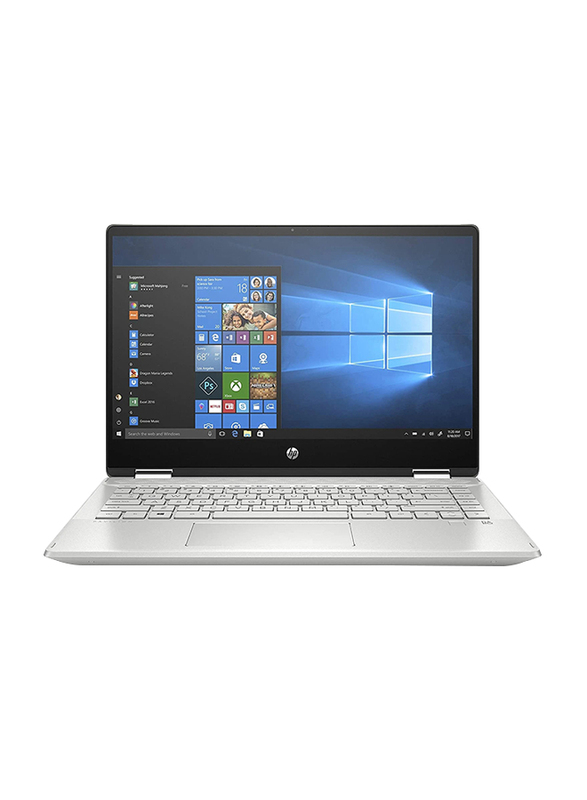 HP Pavilion X360 14 DH1025NE Laptop, 14" FHD Touch Display, Intel Core i3-10110U 10th Gen 2.1GHz, 256GB SSD, 4GB RAM, Intel UHD Graphics, English Keyboard, Win 10, 2R435EA, Silver