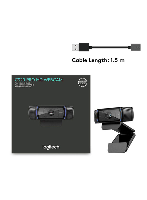 Logitech C920S Pro Full HD Webcam, Black