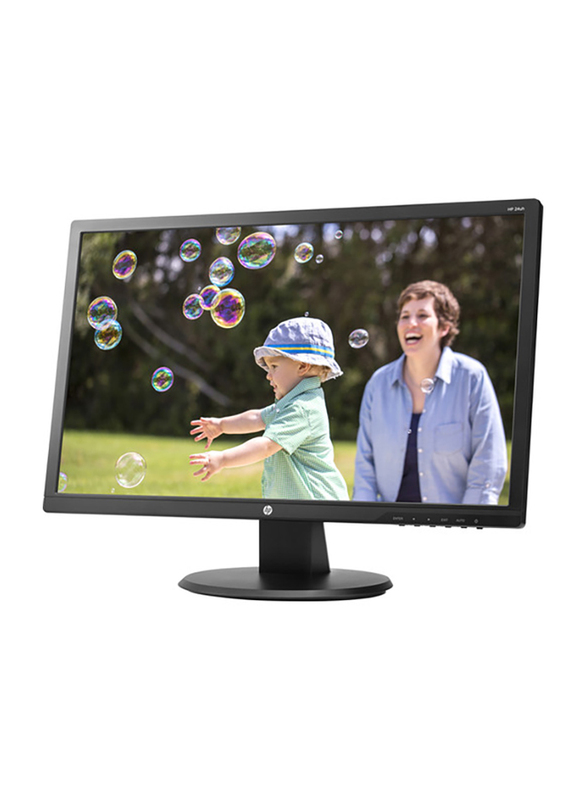 HP 24 Inch Full HD LED Monitor, with VGA/DVI/HDMI Port, 24UH, K5A38AA, Black