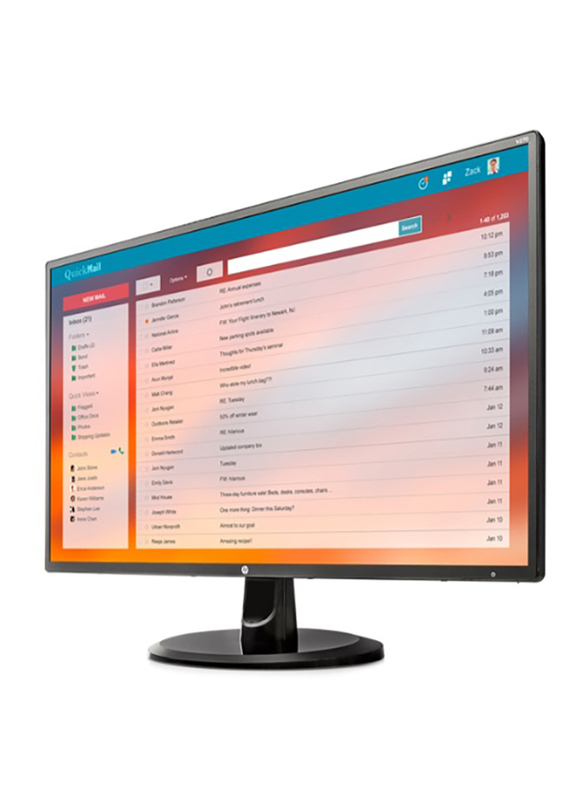 HP 27 Inch V270 Full HD IPS LED Monitor, with VGA/DVI/HDMI Port, 3PL17AS Black