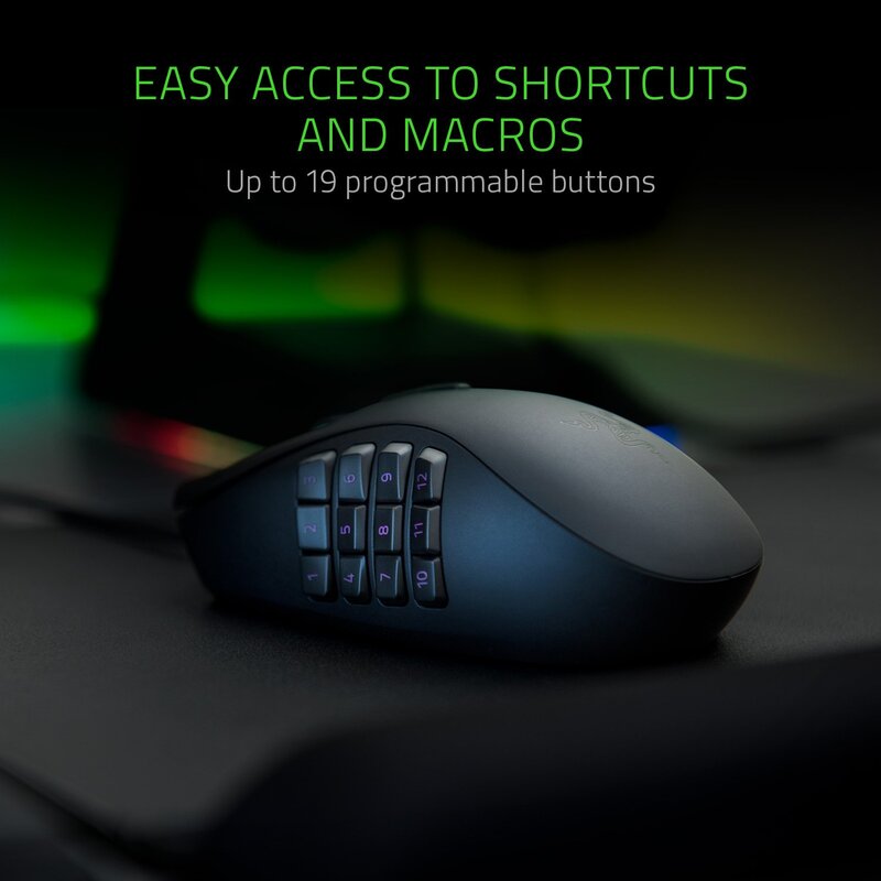 Razer Naga Trinity RZ01-02410100-R3M1 Wired Optical Multicolor Gaming Mouse, Black