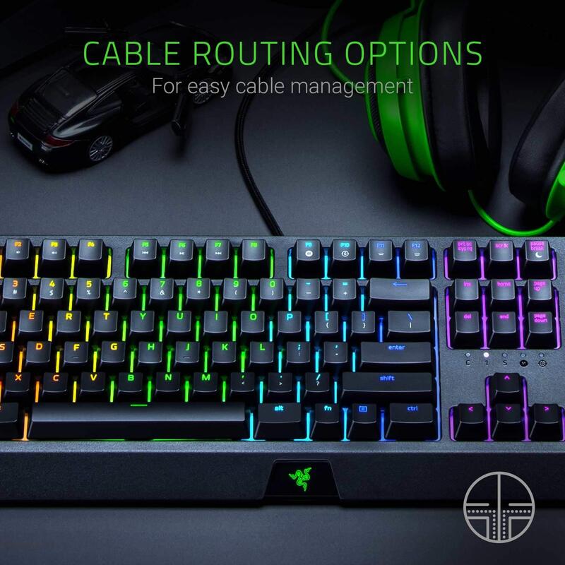 Razer Blackwidow RZ03-02860100-R3M1 Mechanical English Gaming Keyboard, with Razer Green Switches, Black