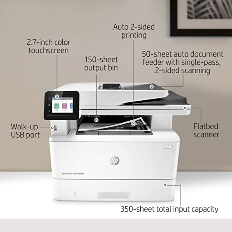 HP LaserJet Pro MFP M428FDN W1A29A All-in-One Printer, White