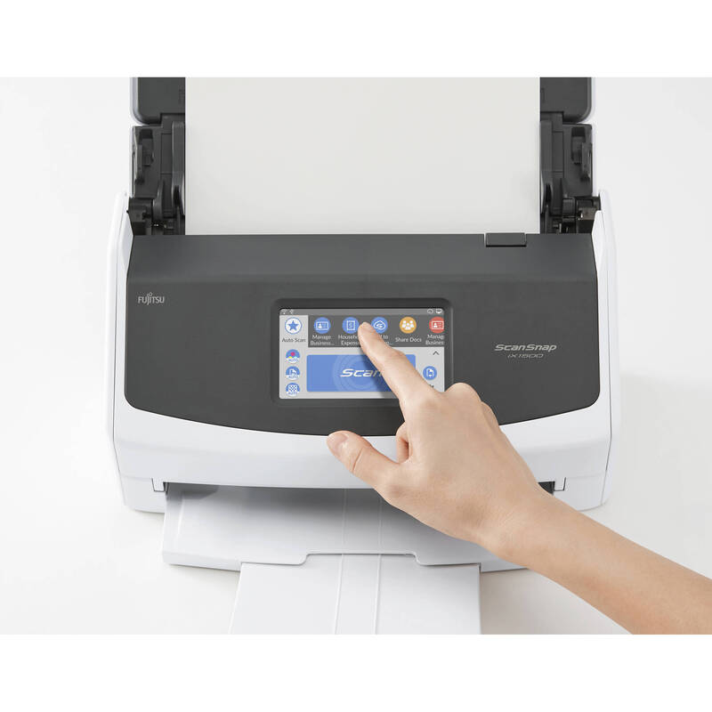 Fujitsu ScanSnap ix1500 Color Duplex Document Scanner, 600DPI, LCD Display, Black/White