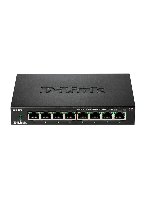 D-Link DES-108 8 Port Switch, Black