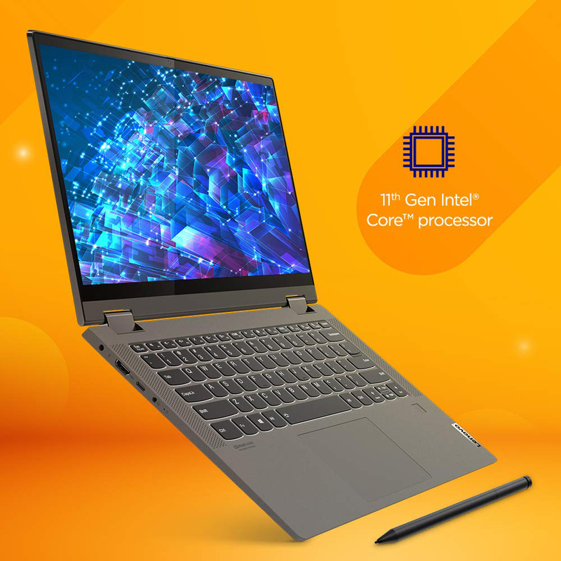 Lenovo Flex 5 Laptop, 14" FHD Touch Display, Intel Core i3 11th Gen, 256GB SSD, 4GB RAM, Intel Integrated Iris Xe Graphics, EN KB, Windows 10, Grey