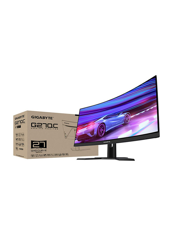 Gigabyte Aorus 27 Inch Curved QHD LED 165Hz 1ms Gaming Monitor, G27QC, Black