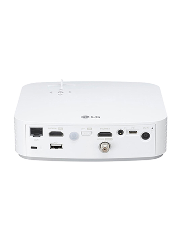 LG PF50KG Full HD DLP CineBeam Portable Home Theater Projector, 600 Lumens, Wireless Screen Share/Bluetooth, White