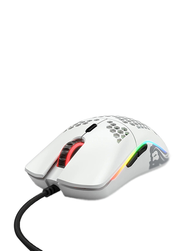 Glorious Model O Minus Wired Optical Gaming Mouse, Matte White