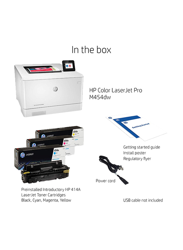 HP Color LaserJet Pro M454DW W1Y45A Laser Printer, White