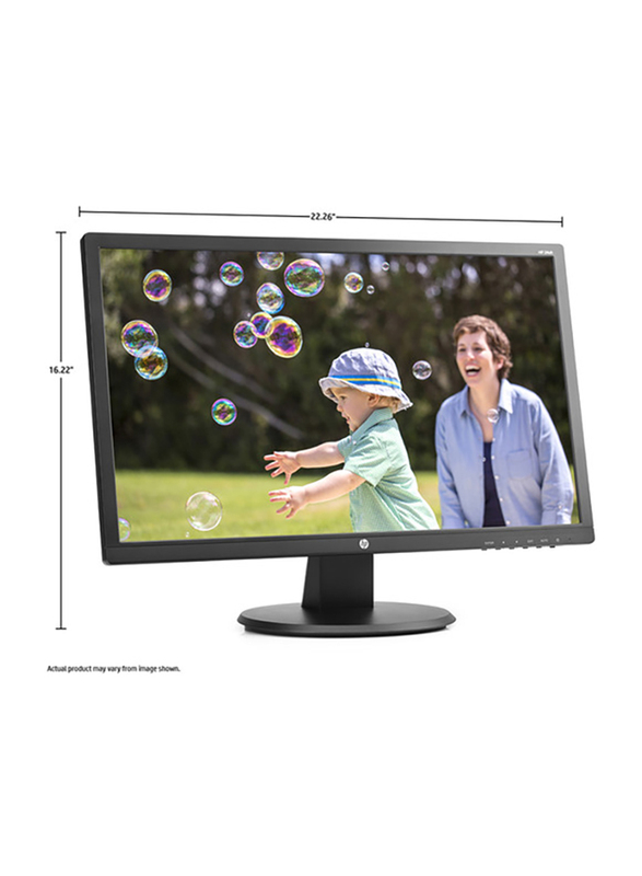 HP 24 Inch Full HD LED Monitor, with VGA/DVI/HDMI Port, 24UH, K5A38AA, Black