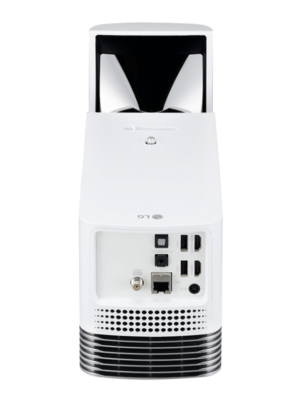 LG HF85JG Full HD DLP Home Theater Projector, 1500 Lumens, Ultra Short Throw, Wireless Screen Share/Bluetooth, White
