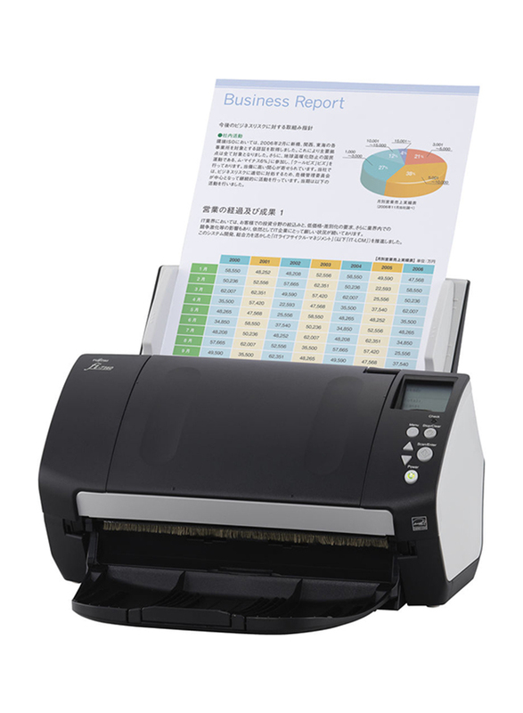 Fujitsu Fi-7160 Color Duplex Document Scanner, 600DPI, White LED Array Display, Black/White