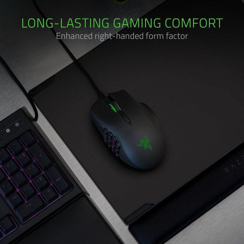 Razer Naga Trinity RZ01-02410100-R3M1 Wired Optical Multicolor Gaming Mouse, Black