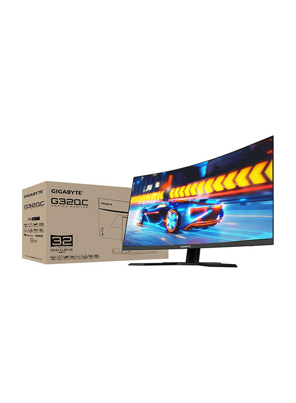 Gigabyte Aorus 31.5 Inch Curved QHD LED 165Hz 1ms Gaming Monitor, G32QC, Black