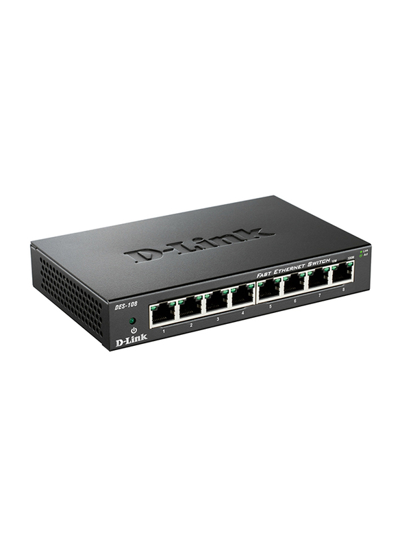 D-Link DES-108 8 Port Switch, Black