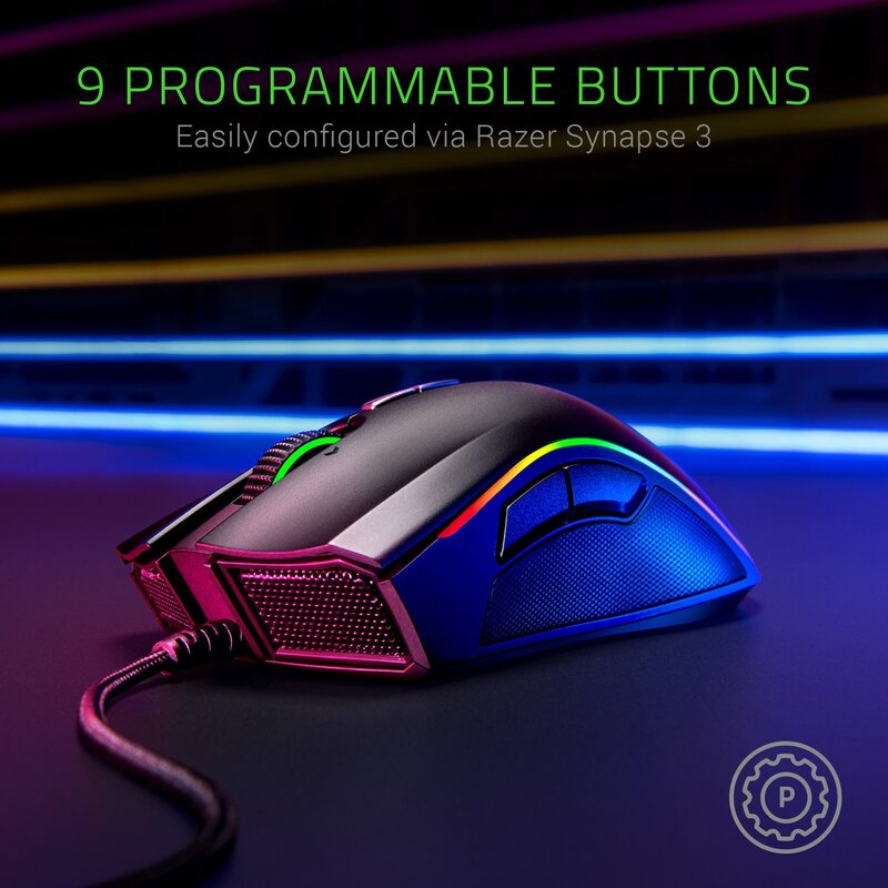 Razer Mamba Elite RZ01-02560100-R3M1 Wired Optical Gaming Mouse, Black