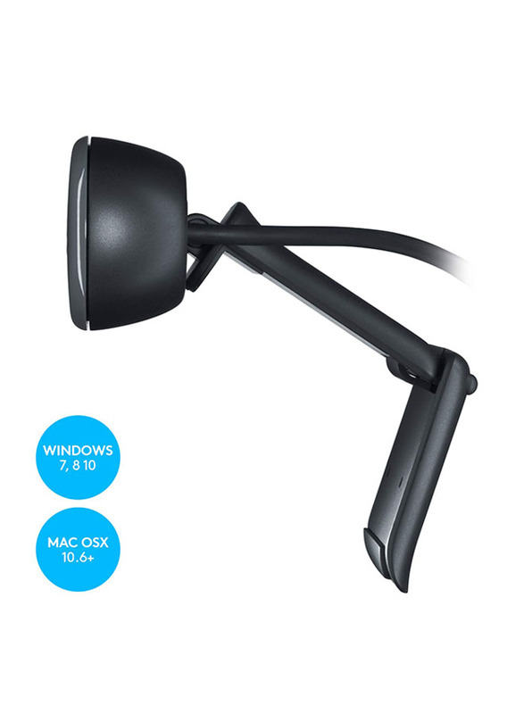 Logitech C270 HD Webcam, Black/Grey