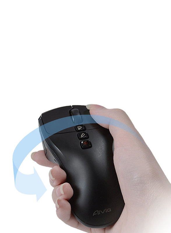 Gigabyte Aivia Neon Touch-Charge Air Presenter Wireless Optical Mouse, Black