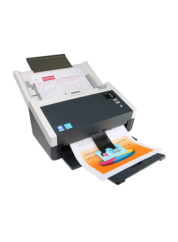 Avision AS240 Document Scanner, 600DPI, LED Display, Black/White