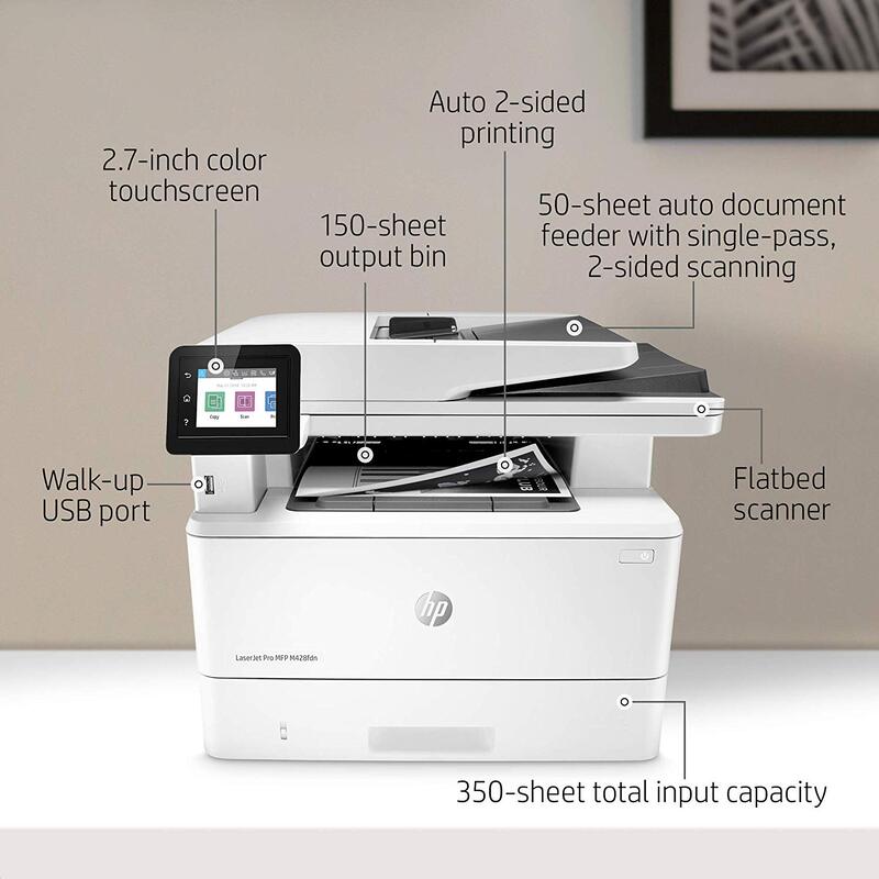 HP LaserJet Pro MFP M428FDN W1A29A All-in-One Printer, White
